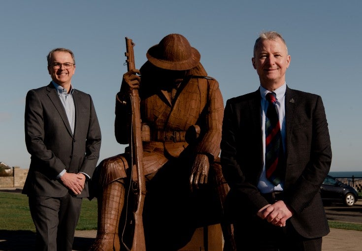 Andrew Haigh chief executive officer at Newcastle Building Society and Tommy Watson director of operations at Walking with the Wounded.