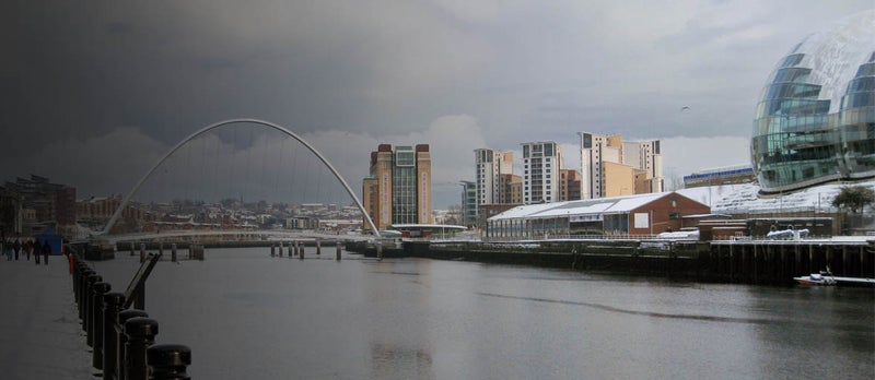 Newcastle riverside, showing the Glasshouse and Baltic. 