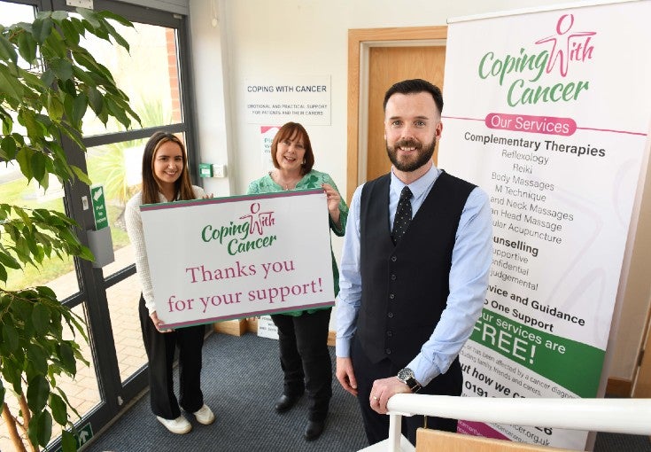 Branch Manager with some of the team from Coping with Cancer