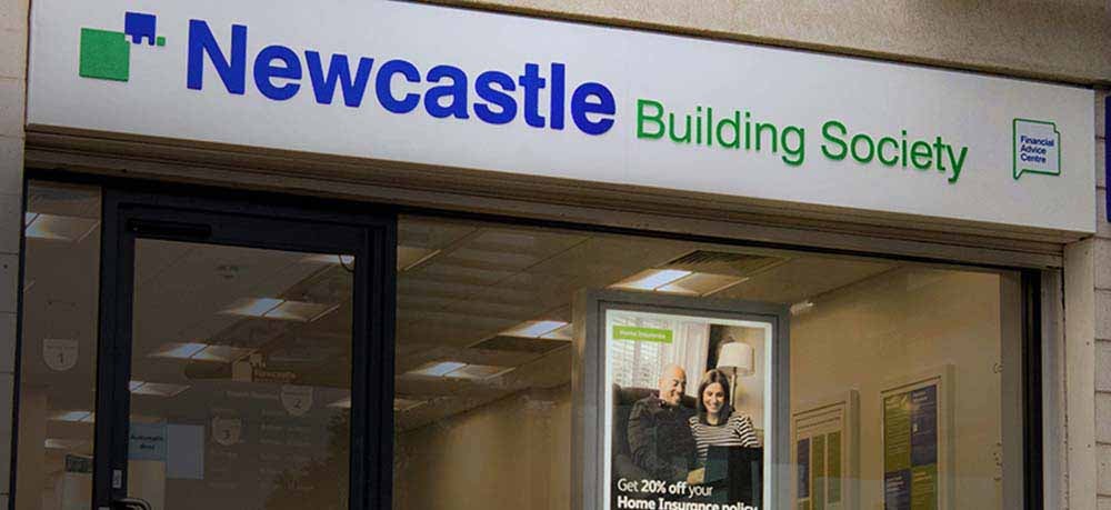 Exterior photo of Newcastle Building Society, West Denton branch.