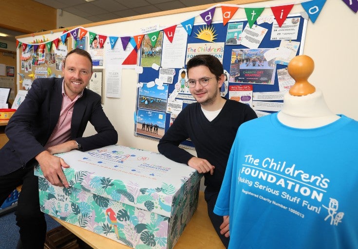 Newcastle Building Society's Jack Proud and The Children's Foundation's Sean Soulsby.