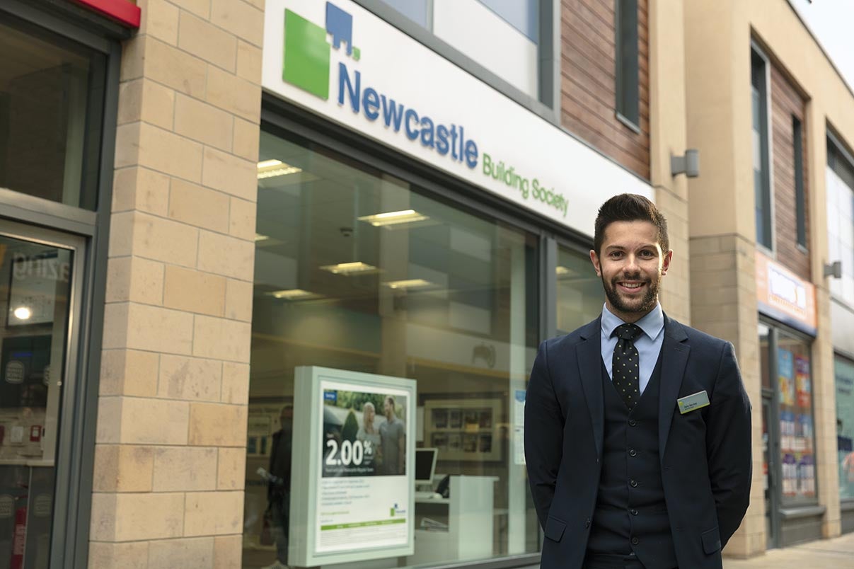 Gateshead Branch Manager Dale Barclay standing outside the branch.
