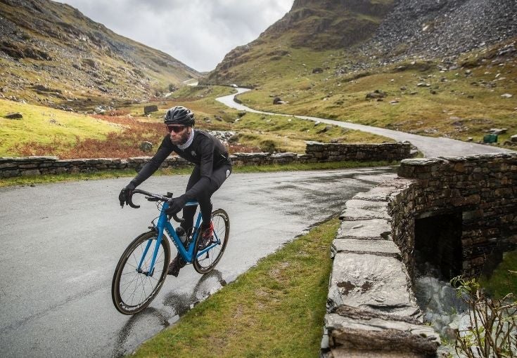 Colleague, Dean Madden, during cycling challenge