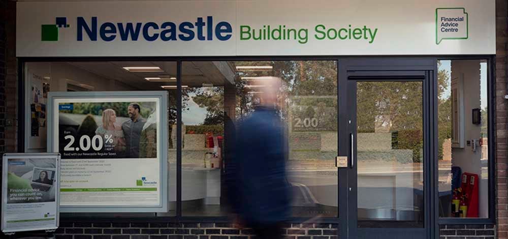 Exterior photo of Newcastle Building Society, Ponteland branch.
