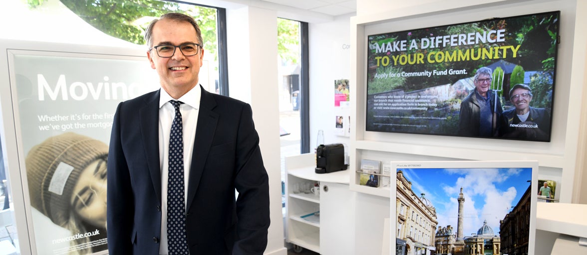 Andrew Haigh, Chief Executive at Newcastle Building Society in one of our branches. 