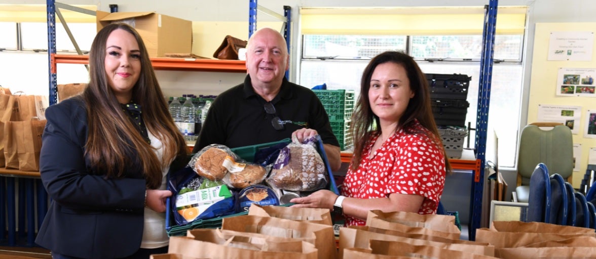 Two of our colleagues with the westend foodbank