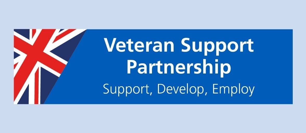 Veteran Support Partnership banner - Support, Develop, Employ
