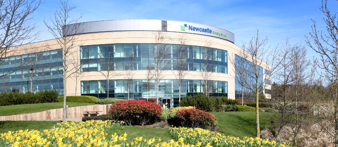 Newcastle Building Society's Cobalt headquarters in spring