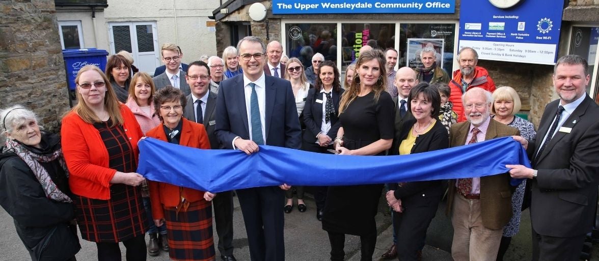 Andrew Haigh cutting the ribbon at our Hawes branch launch