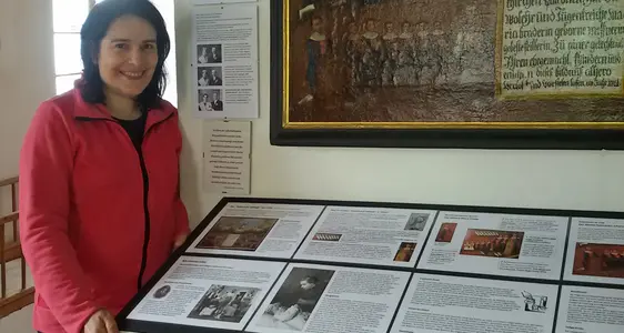 L’epitaffio di Feiler del 1761. Foto Museo locale di Gudon