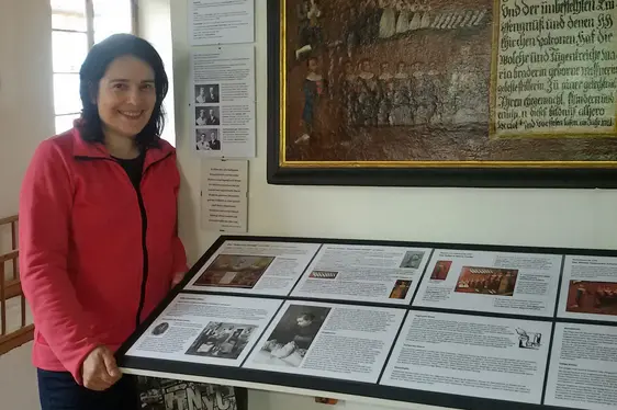 L’epitaffio di Feiler del 1761. Foto Museo locale di Gudon