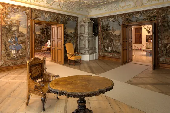 Wolfsthurn, sala di rappresentaza. Foto Hermann Maria Gasser