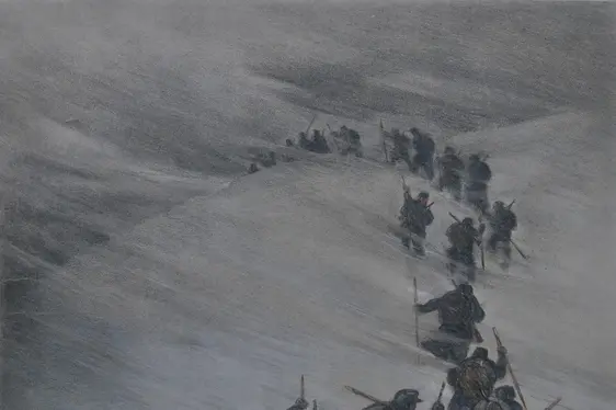 Rudolf Stolz, Im Schneesturm, 1916