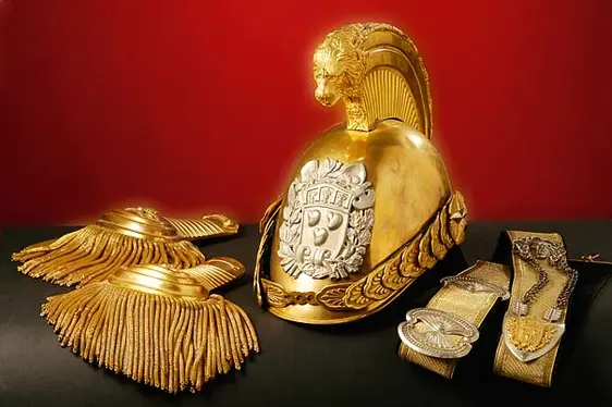 Ein Helm. Foto Feuerwehrhelmmuseum