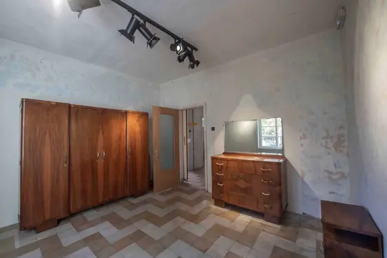 Semirurali-Haus. Detail des Schlafzimmers. Foto Seehauser