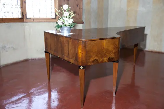 Schloss Velthurns, altes Musikinstrument. Foto Oskar Verant