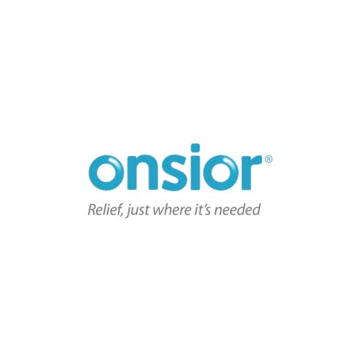 Onsior logo and tag line on white