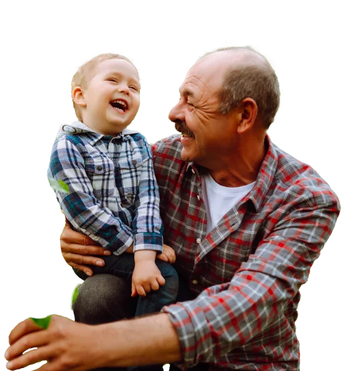 A man holding a child