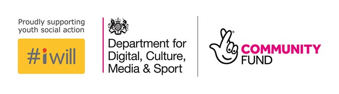 Images of logos for #iwill, Department for Digital, Culture, Media and Sport and Community Fund