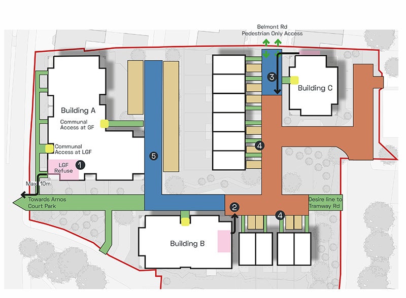 Diagram to illustrate proposed site layout of Bath Road development