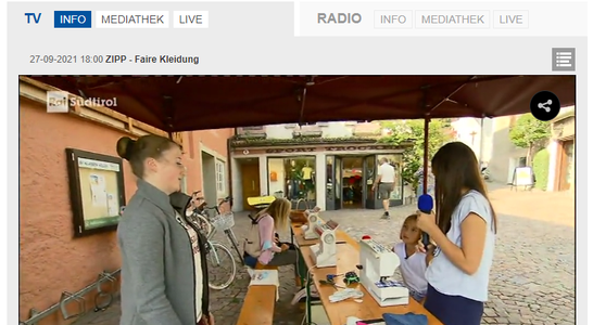 Zipp - Faire Kleidung Flickwerkstatt Klausen. Foto: Rai Südtirol Zipp - Faire Kleidung Flickwerkstatt Klausen. Foto: Rai Südtirol