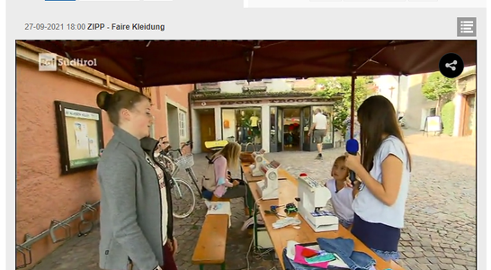 Zipp - Faire Kleidung Flickwerkstatt Klausen. Foto: Rai Südtirol Zipp - Faire Kleidung Flickwerkstatt Klausen. Foto: Rai Südtirol
