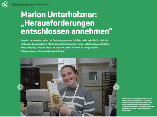 Marion Unterholzner in den Raiffeisen Nachrichten Marion Unterholzner in den Raiffeisen Nachrichten