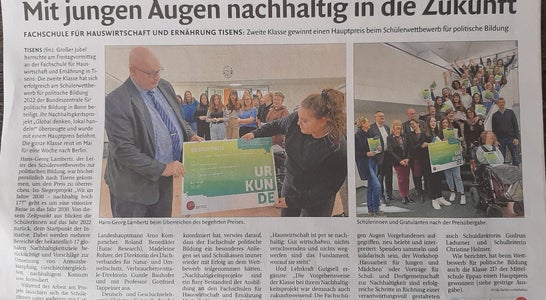 Preisverleihung des Wettbewerbs politische Bildung. Foto: FS Tisens Preisverleihung des Wettbewerbs politische Bildung. Foto: FS Tisens