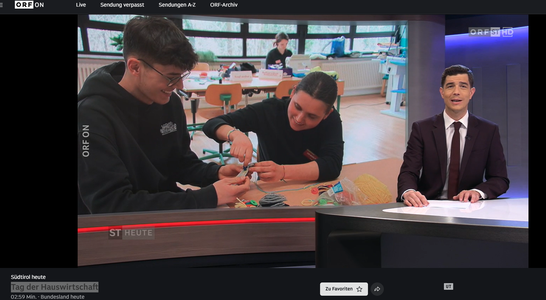 Beitrag von Südtirol Heute zum Tag der Hauswirtschaft. Screenshot: FS Tisens Beitrag von Südtirol Heute zum Tag der Hauswirtschaft. Screenshot: FS Tisens