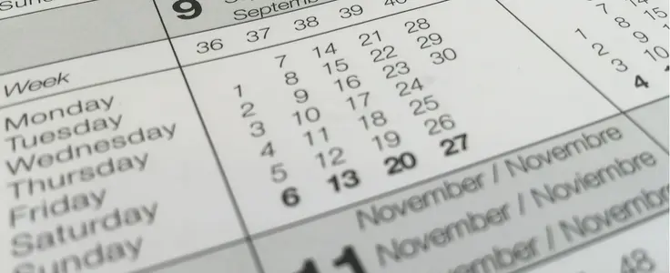 Immagine di un calendario Immagine di un calendario