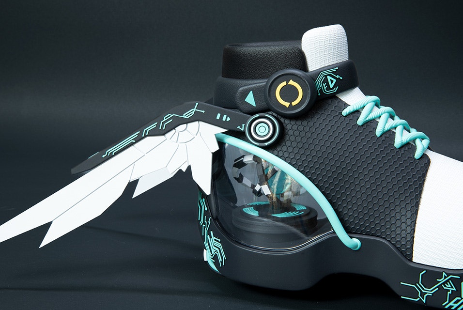 LG electronics' winged-themed 3D-printed shoes