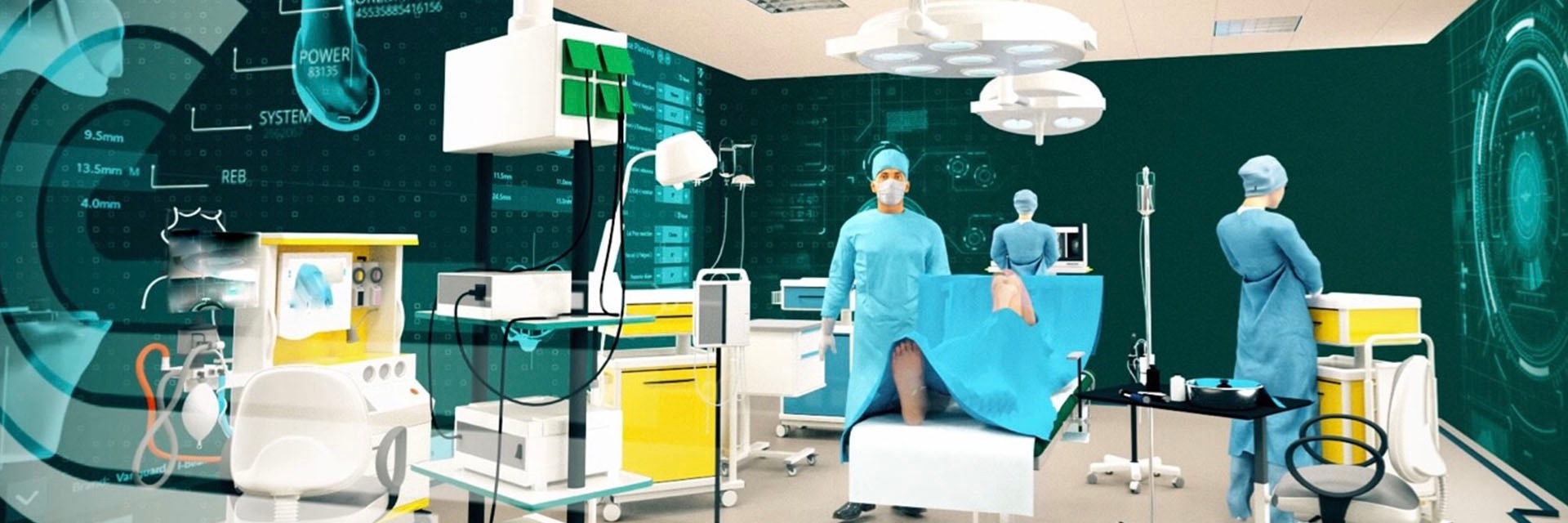 AI environment of surgeons in an OR during a knee surgery