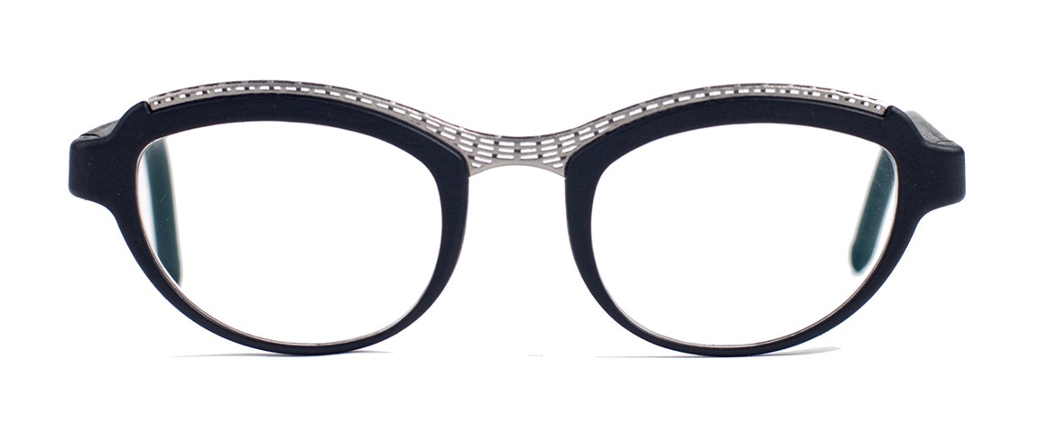 Schwarze 3D-gedruckte Brille aus der Hoet Cabrio M-Kollektion.
