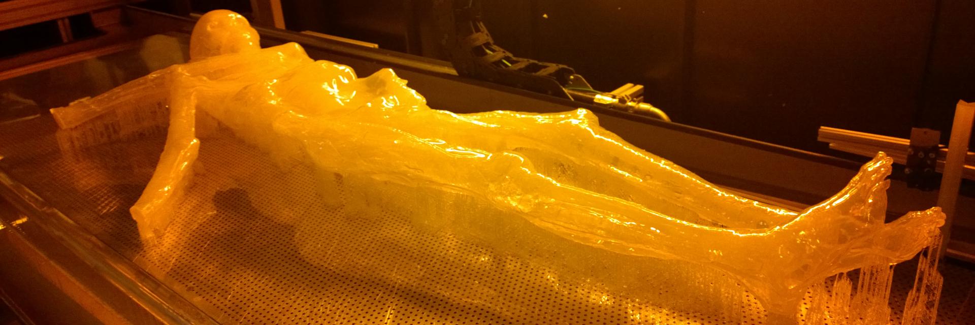 A 3D-printed mummified body