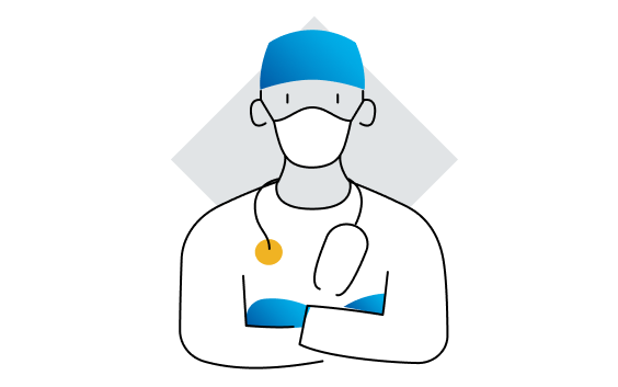 Icon of a healthcare professional wearing a mask