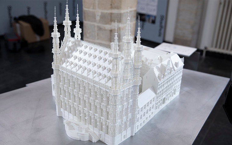 3D-printed artchitectual model of Leuven town hall