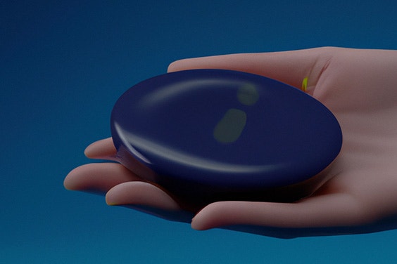 Standard bolus radiotherapy device held in a hand.
