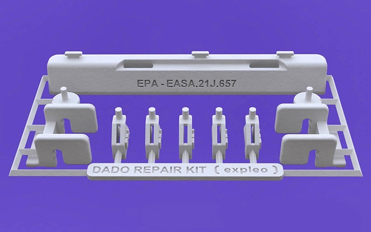 3D-printed repair kit for the Boeing B737's dado panel