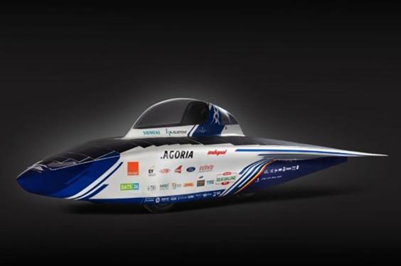 Agoria solar car in a wind tunnel