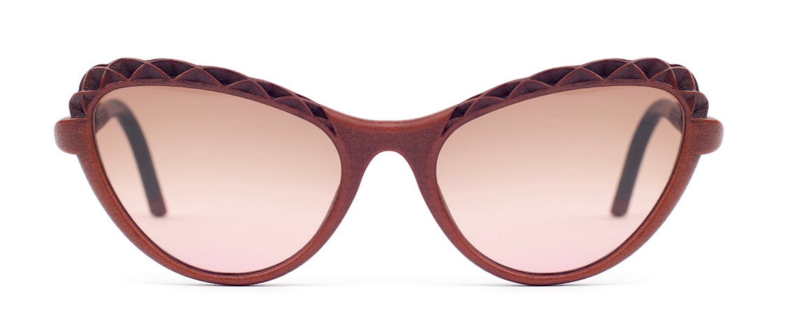 Rust-colored eyewear with tinted lenses from Hoet Cabrio PZ