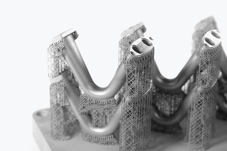 Metal 3D-printed part with thin support structures