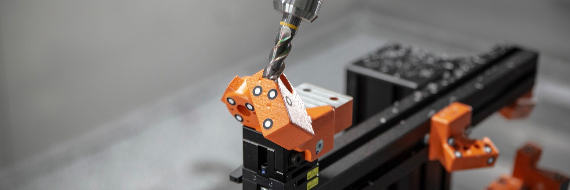 Close-up of RapidFit milling machine in action 