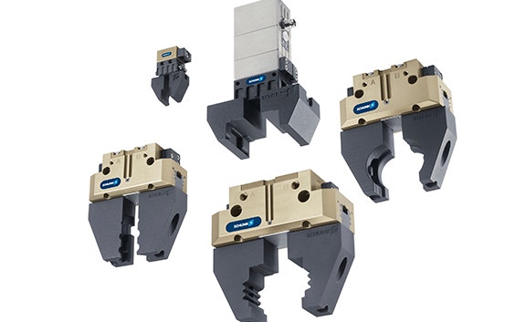 Various types of 3D-printed grippers from SCHUNK
