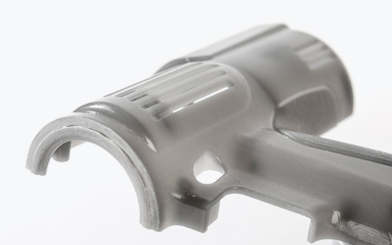 Maschinenabdeckung 3D-gedruckt in Tusk Somos SolidGrey 3000 mit belüfteten Bereichen