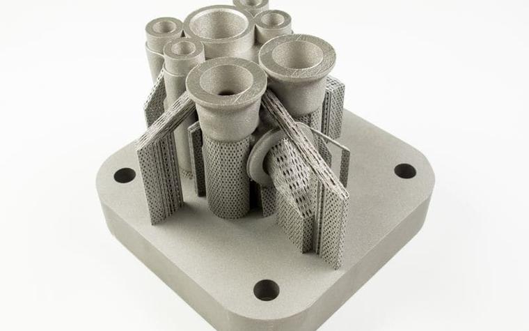 Metal 3D-printed part with support structures