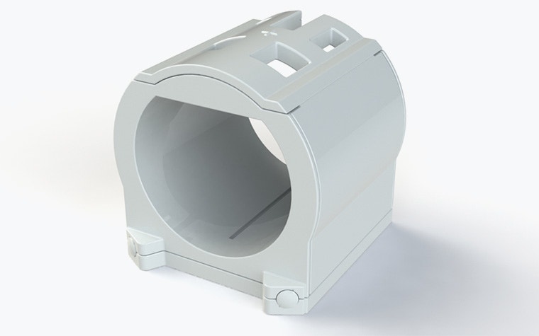 A render of the 3D-printed head coil from LMT's MRI-compatible incubator.