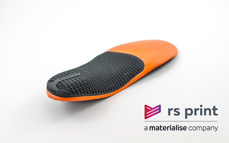 Rear view of a 3D-printed orthotic