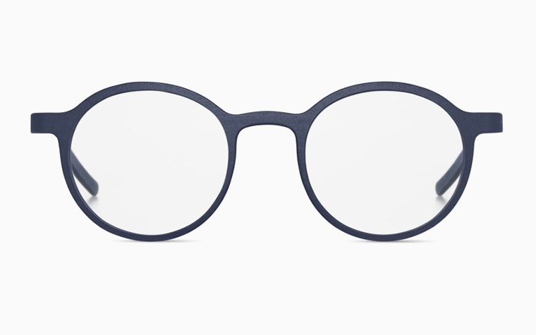 Close-up of navy frames from the Yuniku+Ørgreen collection