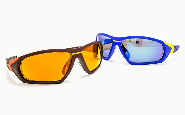 Two pairs of colorful, sporty eyewear from SEIKO Xchanger