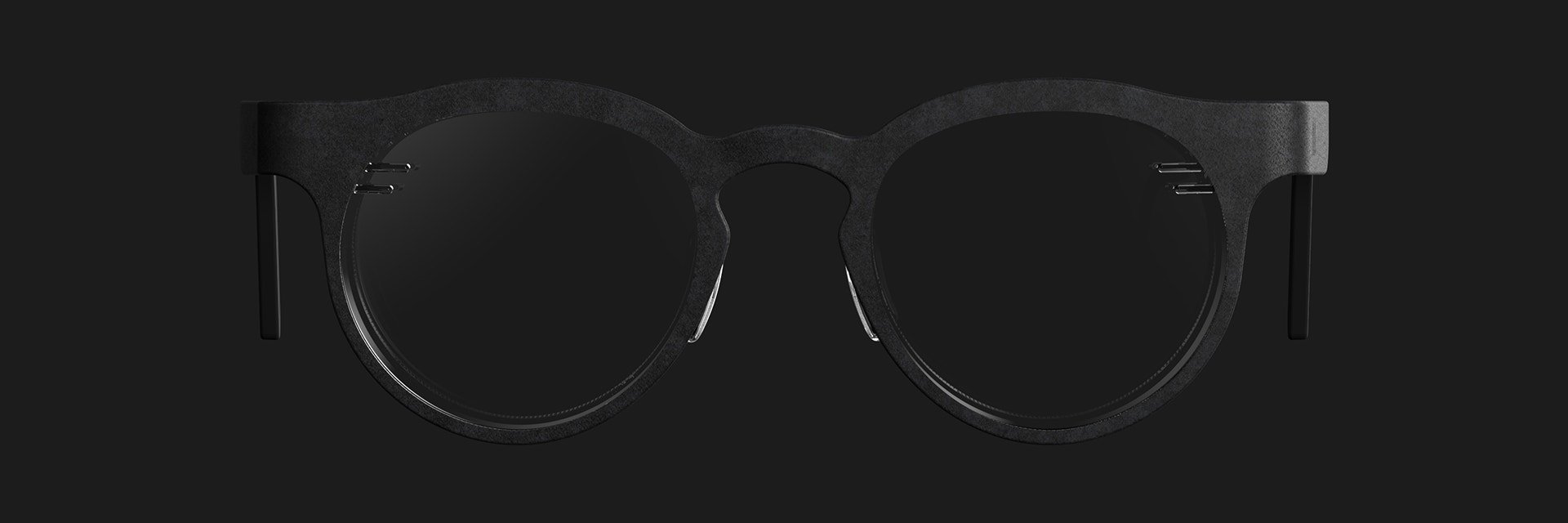 Black Morrow Optics frames on a black background